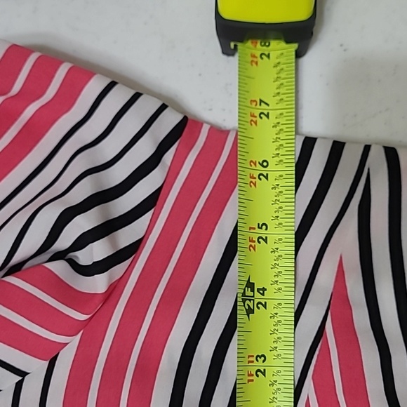 Notations Pink, Black & White Striped V-neck Button-up Blouse size 3X - Picture 5 of 6